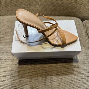 SHEIN Tan Strappy Heels